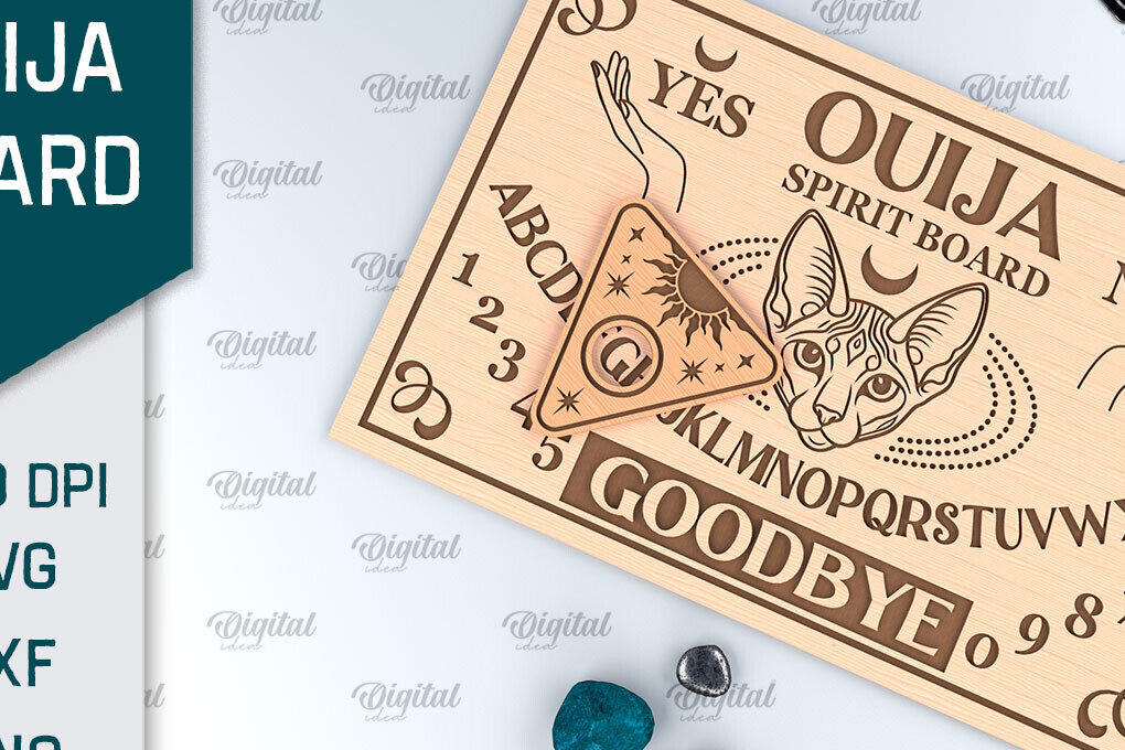 Intra απο ξύλο plywood 3mm-4mm πάχος –  κοπής με λέιζερ πινακίδα Ouija Spirit Board Δίασταση  20x20 cm INTRAFABR-99933591