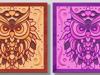 Intra απο ξύλο plywood 3mm-4mm πάχος – Πακέτο κοπής λέιζερ με σκιά με στρώματα Owl Δίασταση 20x20 cm INTRAFABR-84359809 - Image 5