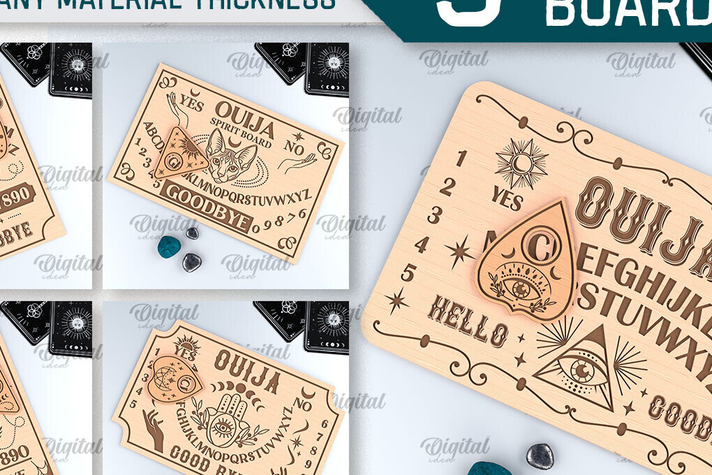 Intra απο ξύλο plywood 3mm-4mm πάχος – Πακέτα κοπής με λέιζερ Ouija Spirit Boards Δίασταση  20x20 cm INTRAFABR-99985175
