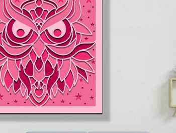 Intra απο ξύλο plywood 3mm-4mm πάχος – Πακέτο κοπής λέιζερ με σκιά με στρώματα Owl Δίασταση 20x20 cm INTRAFABR-84359809 - Image 12