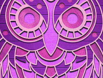 Intra απο ξύλο plywood 3mm-4mm πάχος – Πακέτο κοπής λέιζερ με σκιά με στρώματα Owl Δίασταση 20x20 cm INTRAFABR-84359809 - Image 18