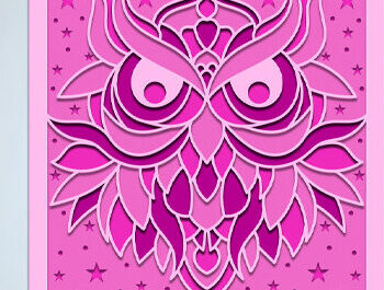 Intra απο ξύλο plywood 3mm-4mm πάχος – Owl Layerd Shadow Box Δίασταση  20x20 cm INTRAFABR-74990942 - Image 1