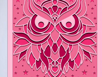 Intra απο ξύλο plywood 3mm-4mm πάχος – Owl Layerd Shadow Box Δίασταση  20x20 cm INTRAFABR-74990942 - Image 2