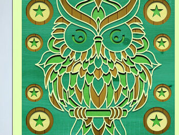 Intra απο ξύλο plywood 3mm-4mm πάχος – Owl Layerd Shadow Box Δίασταση 20x20 cm INTRAFABR-74990949 - Image 1