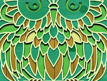 Intra απο ξύλο plywood 3mm-4mm πάχος – Owl Layerd Shadow Box Δίασταση 20x20 cm INTRAFABR-74990949 - Image 3