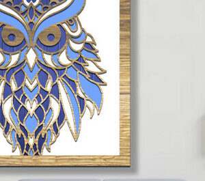 Intra απο ξύλο plywood 3mm-4mm πάχος – Owl Layerd Shadow Box Δίασταση  20x20 cm INTRAFABR-74990932