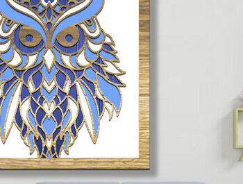 Intra απο ξύλο plywood 3mm-4mm πάχος – Owl Layerd Shadow Box Δίασταση  20x20 cm INTRAFABR-74990932 - Image 1