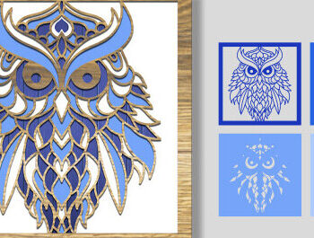 Intra απο ξύλο plywood 3mm-4mm πάχος – Owl Layerd Shadow Box Δίασταση  20x20 cm INTRAFABR-74990932 - Image 3