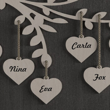 Intra απο ξύλο plywood 3mm-4mm πάχος – Η οικογένειά μας αποχωρεί Ημερολόγιο γενεθλίων 306 Δίασταση 20x20 cm INTRAFABR-50471891 - Image 1