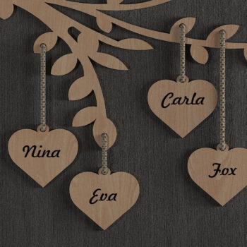 Intra απο ξύλο plywood 3mm-4mm πάχος – Η οικογένειά μας αποχωρεί Ημερολόγιο γενεθλίων 306 Δίασταση 20x20 cm INTRAFABR-50471891 - Image 2