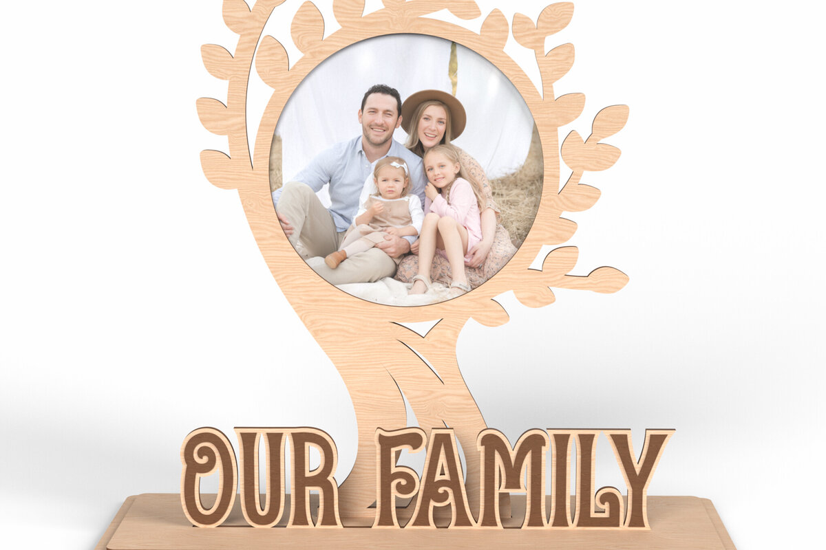 Intra απο ξύλο plywood 3mm-4mm πάχος – Το οικογενειακό μας δέντρο Κορνίζα φωτογραφιών Δίασταση  20x20 cm INTRAFABR-117002357