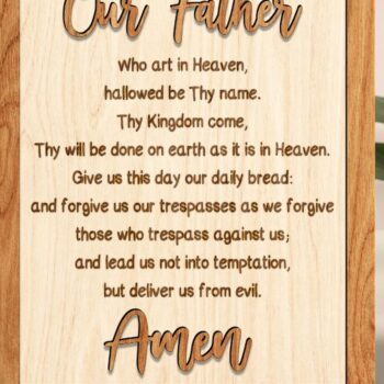 Intra απο ξύλο plywood 3mm-4mm πάχος – Ο Πατέρας μας Προσευχή Αποκοπή αρχείου Δίασταση  20x20 cm INTRAFABR-118594366 - Image 1