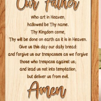 Intra απο ξύλο plywood 3mm-4mm πάχος – Ο Πατέρας μας Προσευχή Αποκοπή αρχείου Δίασταση  20x20 cm INTRAFABR-118594366 - Image 2