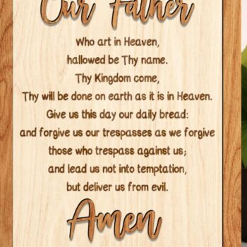 Intra απο ξύλο plywood 3mm-4mm πάχος – Ο Πατέρας μας Προσευχή Αποκοπή αρχείου Δίασταση  20x20 cm INTRAFABR-118594366 - Image 4