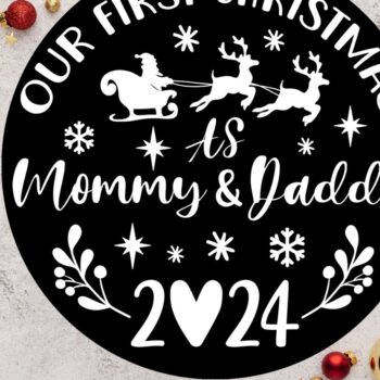 Intra απο ξύλο plywood 3mm-4mm πάχος – Τα πρώτα μας Χριστούγεννα ως μαμά και μπαμπάς Δίασταση  20x20 cm INTRAFABR-108560720 - Image 3