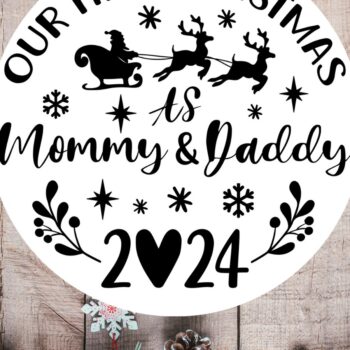 Intra απο ξύλο plywood 3mm-4mm πάχος – Τα πρώτα μας Χριστούγεννα ως μαμά και μπαμπάς Δίασταση  20x20 cm INTRAFABR-108560720 - Image 4