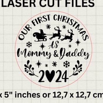 Intra απο ξύλο plywood 3mm-4mm πάχος – Τα πρώτα μας Χριστούγεννα ως μαμά και μπαμπάς Δίασταση  20x20 cm INTRAFABR-108560720 - Image 5