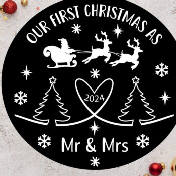 Intra απο ξύλο plywood 3mm-4mm πάχος – Τα πρώτα μας Χριστούγεννα ως κύριος και κυρία 2024 Δίασταση 20x20 cm INTRAFABR-106259644 - Image 2