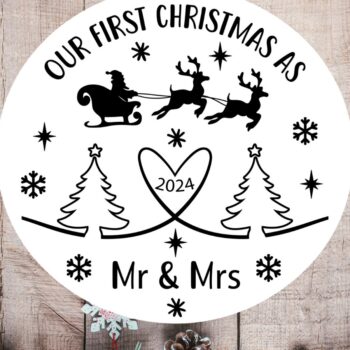 Intra απο ξύλο plywood 3mm-4mm πάχος – Τα πρώτα μας Χριστούγεννα ως κύριος και κυρία 2024 Δίασταση 20x20 cm INTRAFABR-106259644 - Image 3