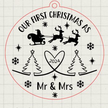 Intra απο ξύλο plywood 3mm-4mm πάχος – Τα πρώτα μας Χριστούγεννα ως κύριος και κυρία 2024 Δίασταση 20x20 cm INTRAFABR-106259644 - Image 4