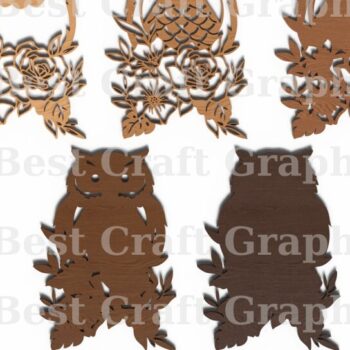 Intra απο ξύλο plywood 3mm-4mm πάχος – Owl Multilayer, Αρχείο κοπής με λέιζερ Δίασταση  20x20 cm INTRAFABR-119821070 - Image 3