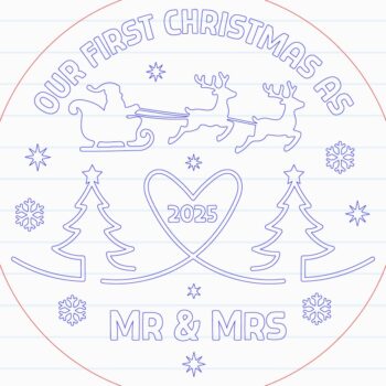 Intra απο ξύλο plywood 3mm-4mm πάχος – Τα πρώτα μας Χριστούγεννα ως κύριος και κυρία 2025 Δίασταση 20x20 cm INTRAFABR-124400478 - Image 2