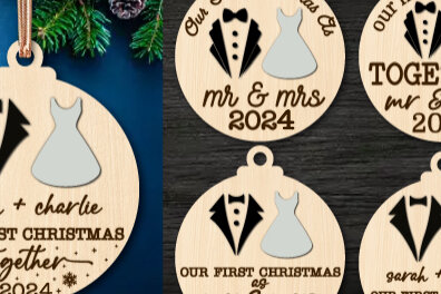 Intra απο ξύλο plywood 3mm-4mm πάχος – Το πρώτο μας Χριστουγεννιάτικο στολίδι ως Mr &amp; Mrs Δίασταση  20x20 cm INTRAFABR-80200816