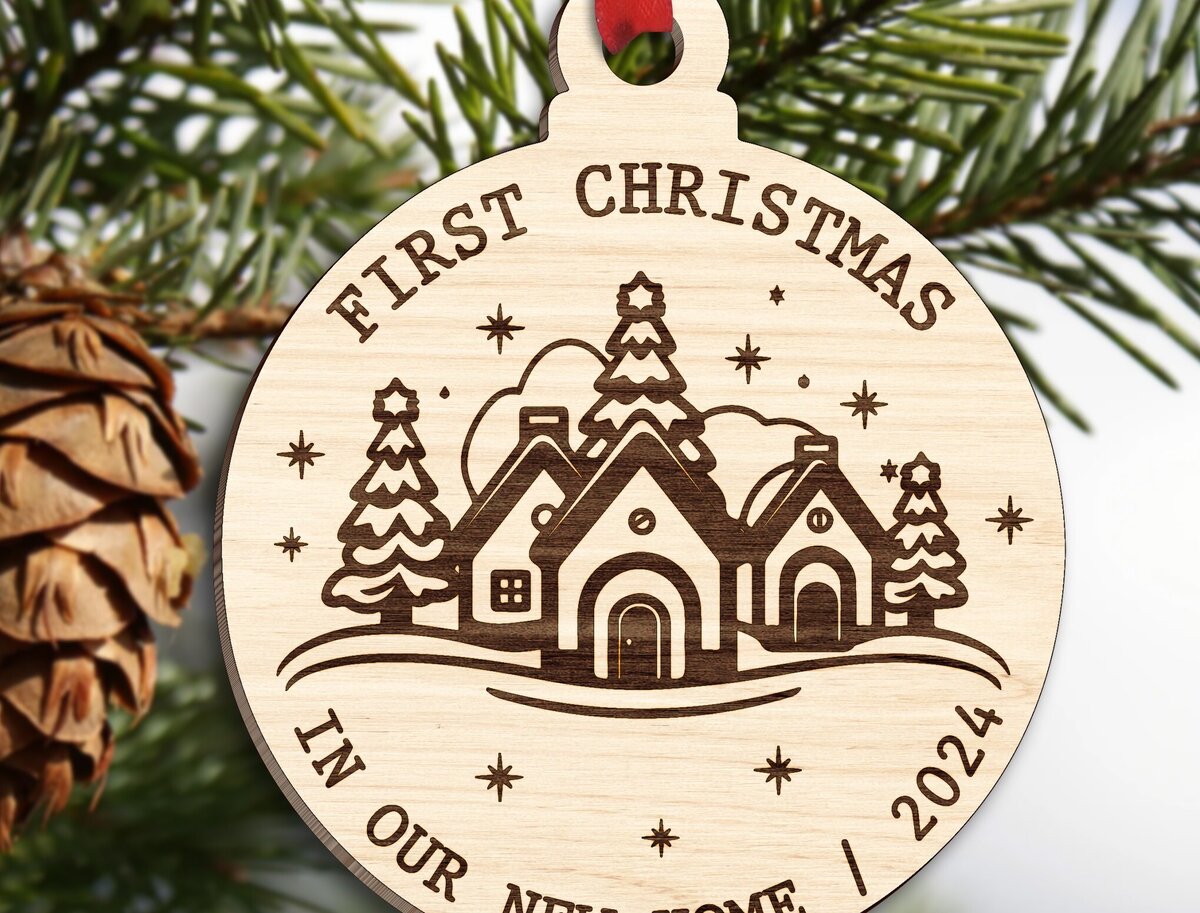 Intra απο ξύλο plywood 3mm-4mm πάχος – Τα πρώτα μας Χριστούγεννα στο νέο μας σπίτι Δίασταση  20x20 cm INTRAFABR-110859239