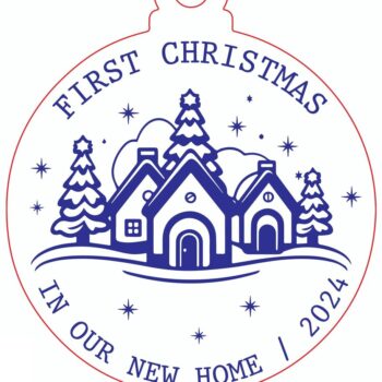 Intra απο ξύλο plywood 3mm-4mm πάχος – Τα πρώτα μας Χριστούγεννα στο νέο μας σπίτι Δίασταση  20x20 cm INTRAFABR-110859239 - Image 3