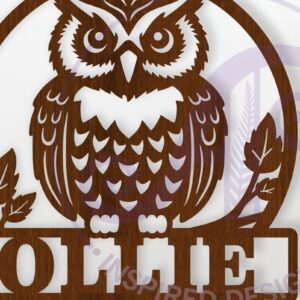 Intra απο ξύλο plywood 3mm-4mm πάχος – Όνομα κουκουβάγιας Επιγραφή τοίχου, Personalized Δίασταση  40x30 cm INTRAFABR-120869443