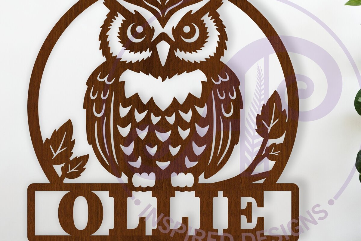 Intra απο ξύλο plywood 3mm-4mm πάχος – Όνομα κουκουβάγιας Επιγραφή τοίχου, Personalized Δίασταση  40x30 cm INTRAFABR-120869443