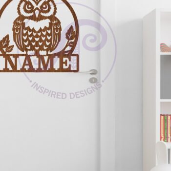 Intra απο ξύλο plywood 3mm-4mm πάχος – Όνομα κουκουβάγιας Επιγραφή τοίχου, Personalized Δίασταση  40x30 cm INTRAFABR-120869443 - Image 5