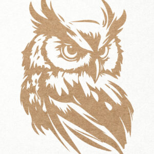 Intra απο ξύλο plywood 3mm-4mm πάχος – Πορτραίτο κουκουβάγιας κοπής αρχείων χαρακτικής Δίασταση 20x20 cm INTRAFABR-96245683