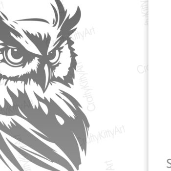 Intra απο ξύλο plywood 3mm-4mm πάχος – Πορτραίτο κουκουβάγιας κοπής αρχείων χαρακτικής Δίασταση 20x20 cm INTRAFABR-96245683 - Image 2