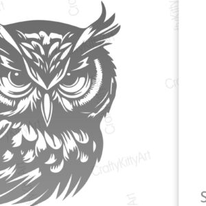 Intra απο ξύλο plywood 3mm-4mm πάχος – Αρχεία κοπής με λέιζερ με πορτραίτο κουκουβάγιας Δίασταση  20x20 cm INTRAFABR-96245267