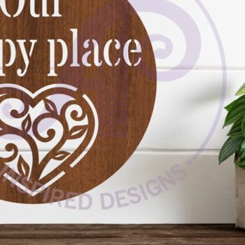 Intra απο ξύλο plywood 3mm-4mm πάχος – Our Happy Place Wall Art Sign, Αρχείο Δίασταση  40x30 cm INTRAFABR-87133861 - Image 1