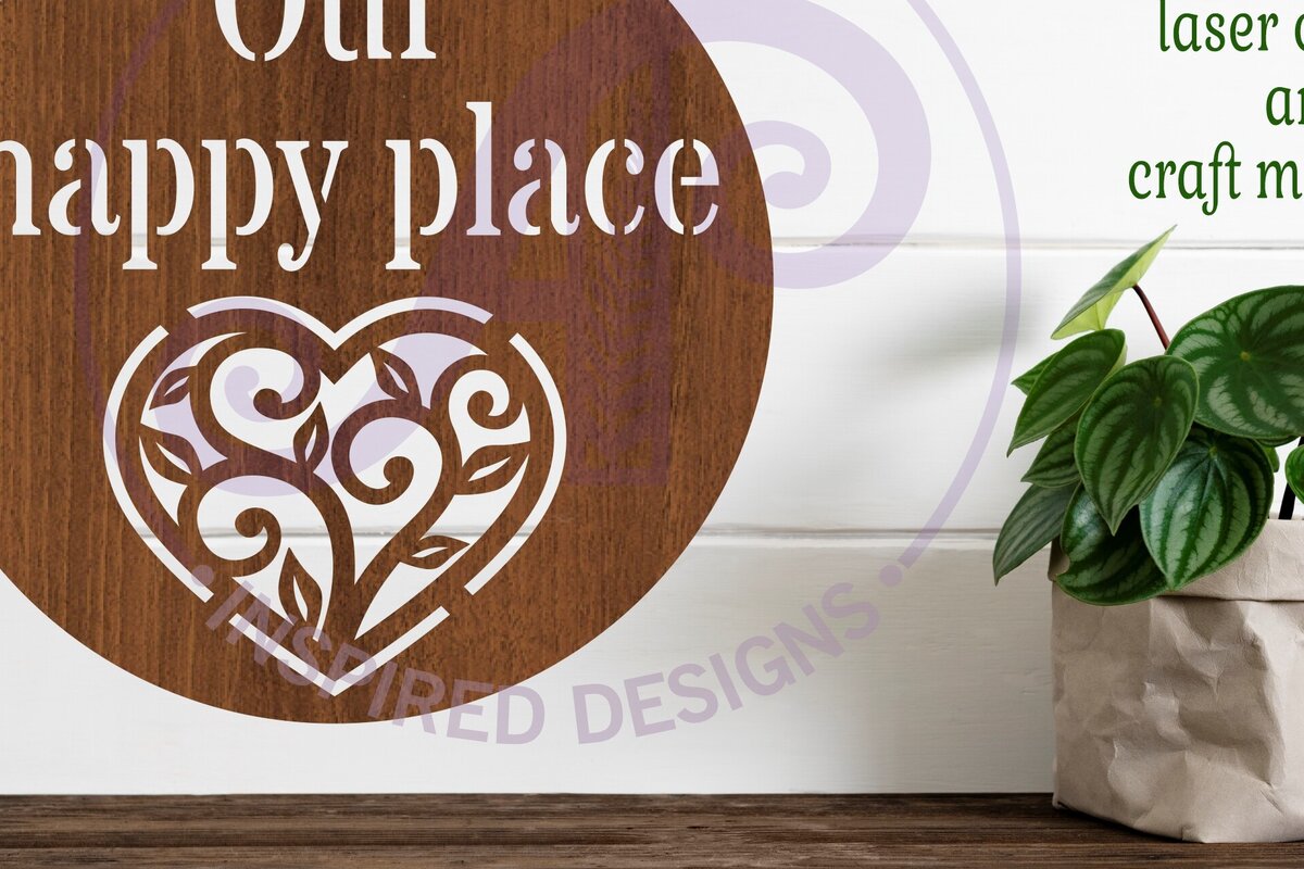 Intra απο ξύλο plywood 3mm-4mm πάχος – Our Happy Place Wall Art Sign, Αρχείο Δίασταση  40x30 cm INTRAFABR-87133861