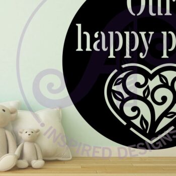 Intra απο ξύλο plywood 3mm-4mm πάχος – Our Happy Place Wall Art Sign, Αρχείο Δίασταση  40x30 cm INTRAFABR-87133861 - Image 2