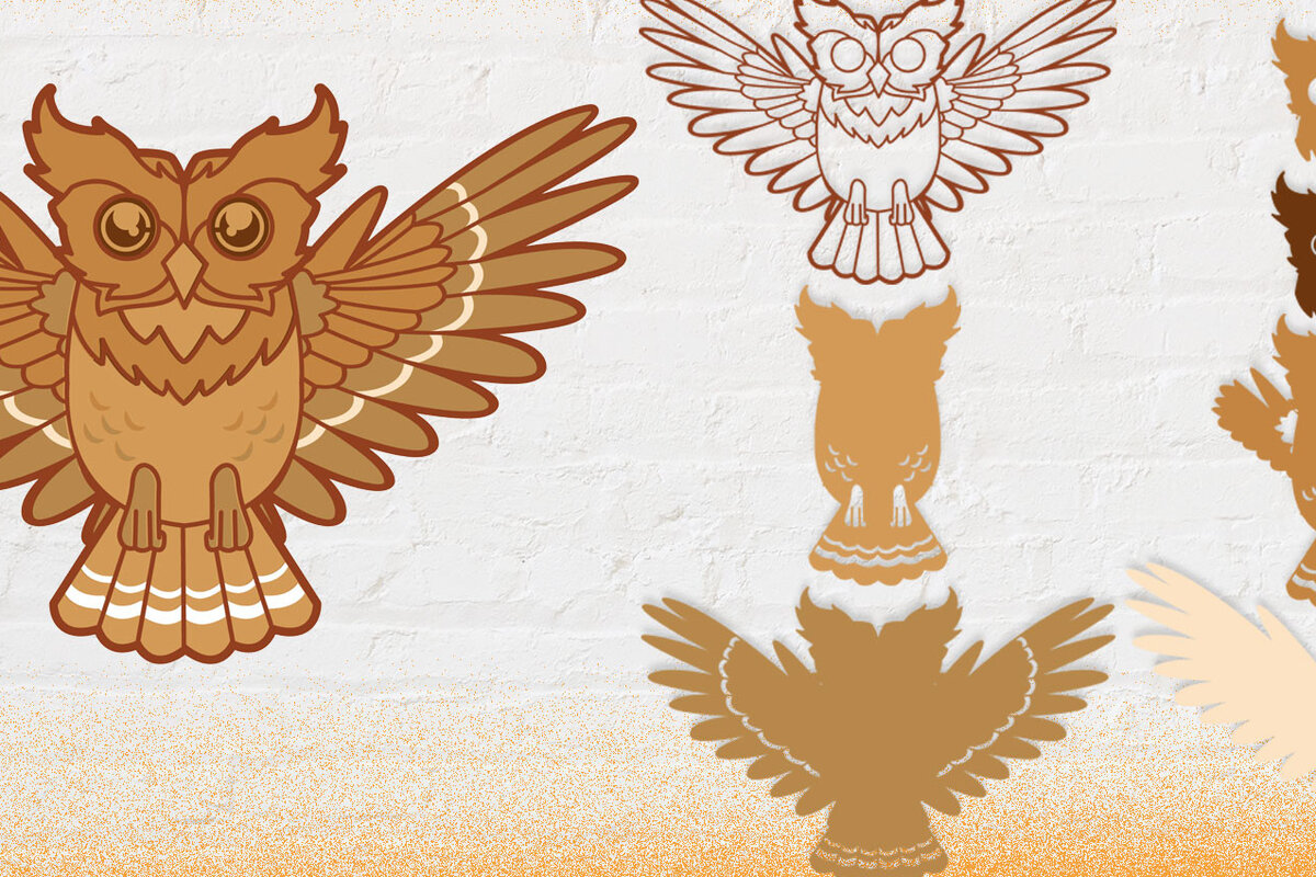 Intra απο ξύλο plywood 3mm-4mm πάχος – Κουκουβάγια Layered Owl στο Flight Δίασταση  20x20 cm INTRAFABR-57322848