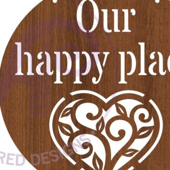 Intra απο ξύλο plywood 3mm-4mm πάχος – Our Happy Place Wall Art Sign, Αρχείο Δίασταση  40x30 cm INTRAFABR-87133861 - Image 3
