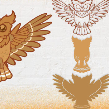 Intra απο ξύλο plywood 3mm-4mm πάχος – Κουκουβάγια Layered Owl στο Flight Δίασταση 20x20 cm INTRAFABR-57322848 - Image 2