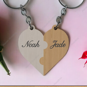 Intra απο ξύλο plywood 3mm-4mm πάχος – Μπρελόκ μας Hearts Μπρελόκ για ζευγάρια καρδιά Δίασταση  5x5 cm INTRAFABR-92300487 - Image 1