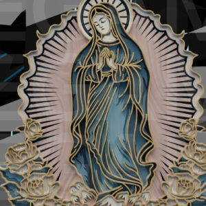 Intra απο ξύλο plywood 3mm-4mm πάχος – Η Παναγία της Γουαδελούπης με Δίασταση  20x20 cm INTRAFABR-123433180