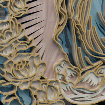 Intra απο ξύλο plywood 3mm-4mm πάχος – Η Παναγία της Γουαδελούπης με Δίασταση  20x20 cm INTRAFABR-123433180 - Image 5