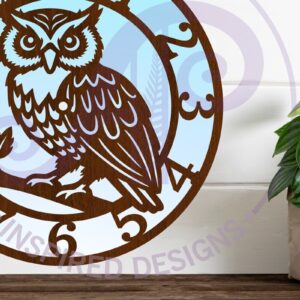 Intra απο ξύλο plywood 3mm-4mm πάχος – Αρχεία κοπής με λέιζερ ρολόι τοίχου κουκουβάγιας Δίασταση  40x30 cm INTRAFABR-120869597