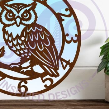 Intra απο ξύλο plywood 3mm-4mm πάχος – Αρχεία κοπής με λέιζερ ρολόι τοίχου κουκουβάγιας Δίασταση  40x30 cm INTRAFABR-120869597 - Image 1