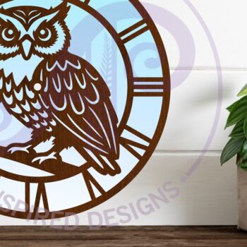 Intra απο ξύλο plywood 3mm-4mm πάχος – Αρχεία κοπής με λέιζερ ρολόι τοίχου κουκουβάγιας Δίασταση  40x30 cm INTRAFABR-120869597 - Image 2