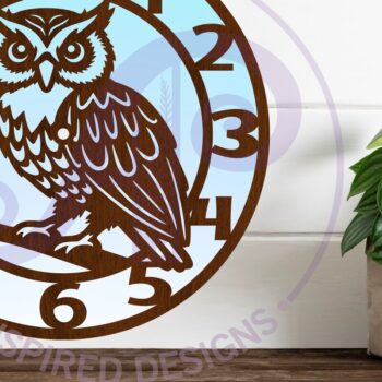 Intra απο ξύλο plywood 3mm-4mm πάχος – Αρχεία κοπής με λέιζερ ρολόι τοίχου κουκουβάγιας Δίασταση  40x30 cm INTRAFABR-120869597 - Image 3