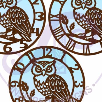 Intra απο ξύλο plywood 3mm-4mm πάχος – Αρχεία κοπής με λέιζερ ρολόι τοίχου κουκουβάγιας Δίασταση  40x30 cm INTRAFABR-120869597 - Image 4