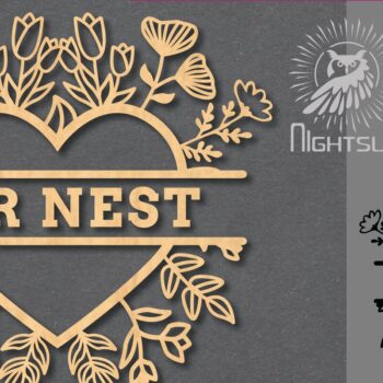 Intra απο ξύλο plywood 3mm-4mm πάχος – Το σήμα κοπής με λέιζερ Nest μας Δίασταση 20x20 cm INTRAFABR-119041498 - Image 1